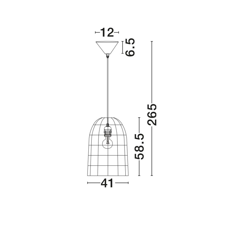 Lampa wisząca rattanowa z dużym kloszem Yuzu 41cm H:58,5cm brązowy rattan