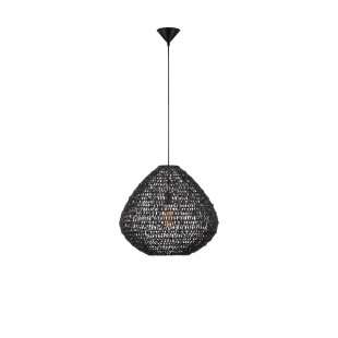 Lampa wisząca rattanowa boho Iwaki 50cm czarna