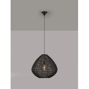 Lampa wisząca rattanowa boho Iwaki 50cm czarna