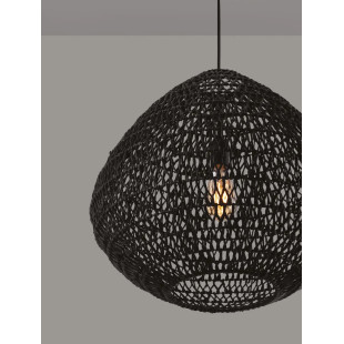 Lampa wisząca rattanowa boho Iwaki 50cm czarna