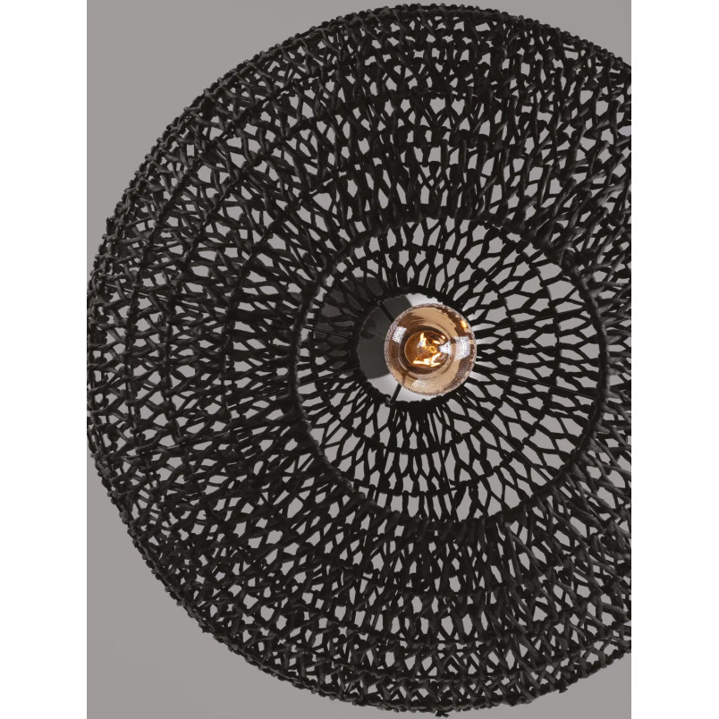 Lampa wisząca rattanowa boho Iwaki 50cm czarna