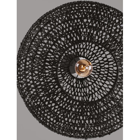 Lampa wisząca rattanowa boho Iwaki 50cm czarna