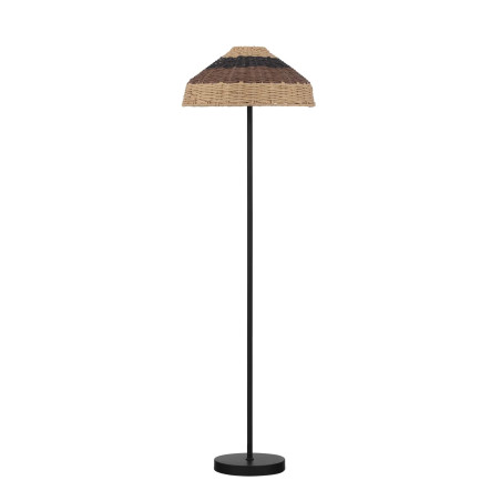 Lampa podłogowa z rattanowym kloszem Casa re 46cm H148cm czarna