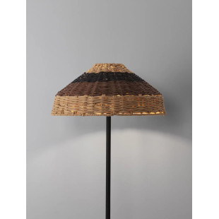 Lampa podłogowa z rattanowym kloszem Casa re 46cm H148cm czarna