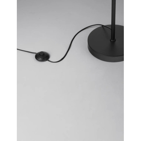 Lampa podłogowa z rattanowym kloszem Casa re 46cm H148cm czarna