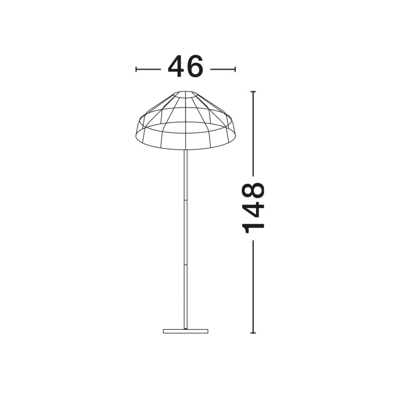Lampa podłogowa z rattanowym kloszem Casa re 46cm H148cm czarna