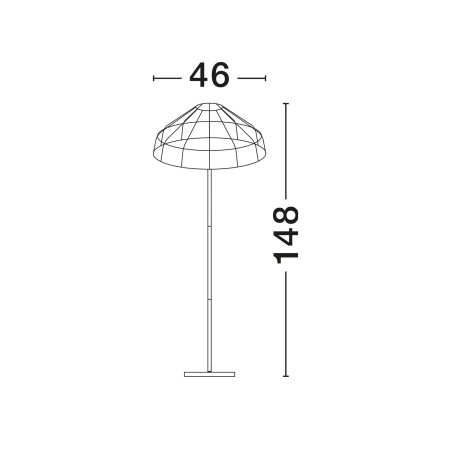 Lampa podłogowa z rattanowym kloszem Casa re 46cm H148cm czarna