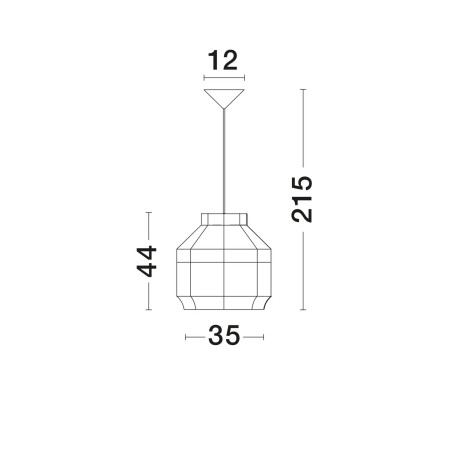 Lampa wisząca rattanowa Piumme 35cm