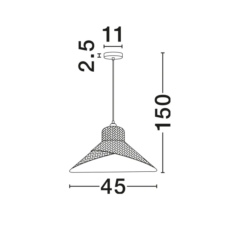 Lampa wisząca rattanowa - boho Grino 45cm