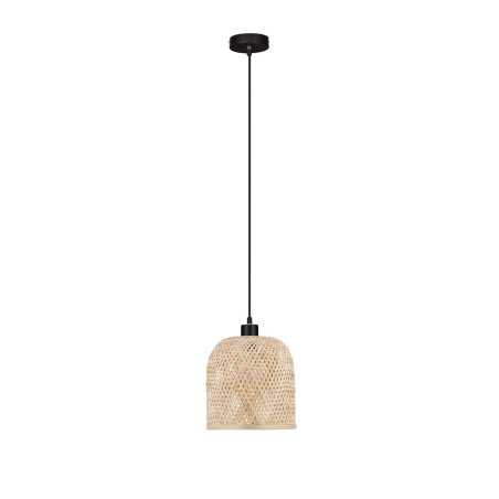 Lampa wisząca bambusowa w stylu boho z czarnymi elementami Torre 23cm