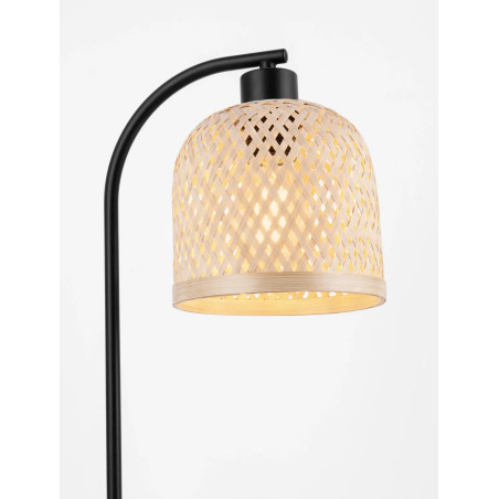 Lampa stołowa bambusowa w stylu boho z czarnymi elementami Torre H41cm