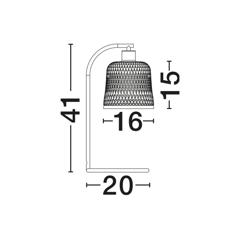 Lampa stołowa bambusowa w stylu boho z czarnymi elementami Torre H41cm
