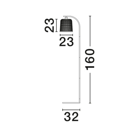 Lampa podłogowa bambusowa w stylu boho z czarnymi elementami Torre H160cm