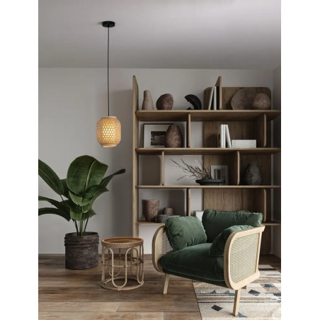 Lampa wisząca rattanowa w stylu boho Prete 20cm