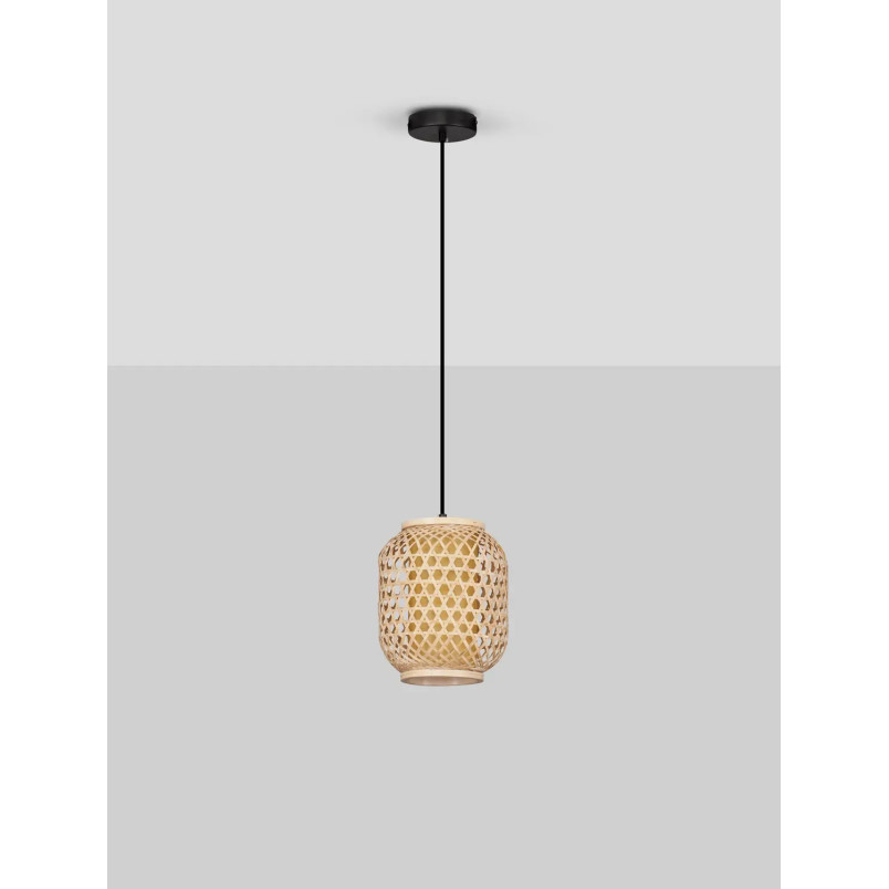 Lampa wisząca rattanowa w stylu boho Prete 20cm
