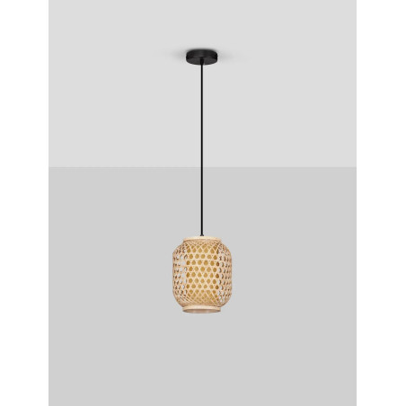 Lampa wisząca rattanowa w stylu boho Prete 20cm