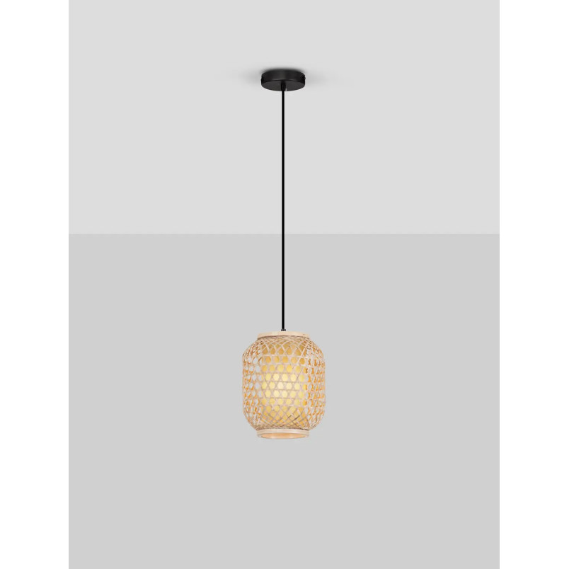 Lampa wisząca rattanowa w stylu boho Prete 20cm