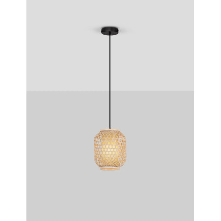 Lampa wisząca rattanowa w stylu boho Prete 20cm