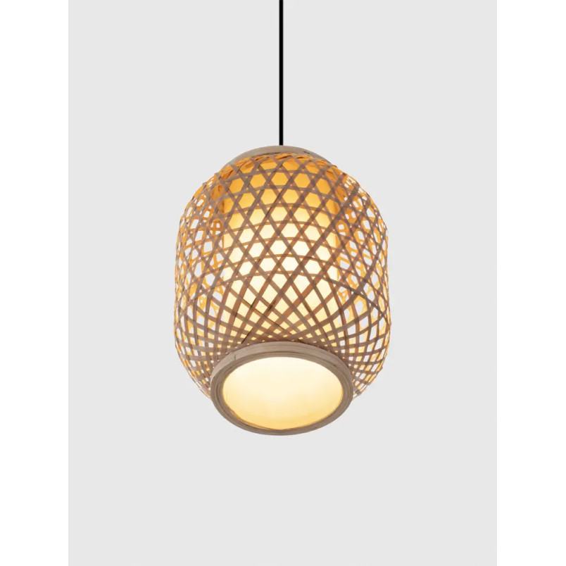 Lampa wisząca rattanowa w stylu boho Prete 20cm