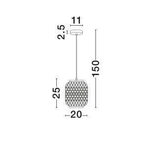 Lampa wisząca rattanowa w stylu boho Prete 20cm