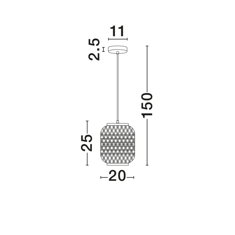 Lampa wisząca rattanowa w stylu boho Prete 20cm