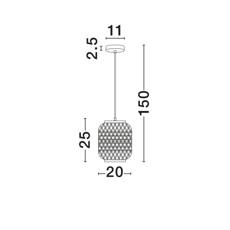 Lampa wisząca rattanowa w stylu boho Prete 20cm