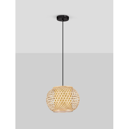 Lampa wisząca rattanowa kula w stylu boho Prete 30cm