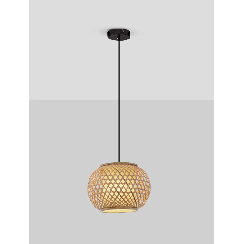 Lampa wisząca rattanowa kula w stylu boho Prete 30cm