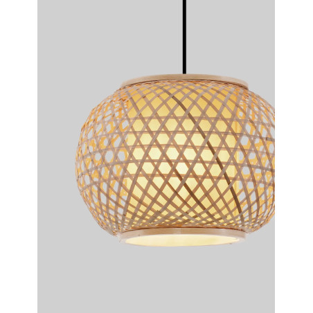 Lampa wisząca rattanowa kula w stylu boho Prete 30cm