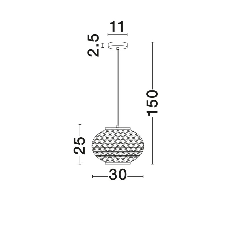 Lampa wisząca rattanowa kula w stylu boho Prete 30cm