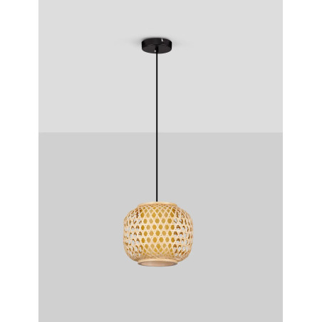 Lampa wisząca rattanowa kula w stylu boho Prete 25cm