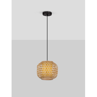Lampa wisząca rattanowa kula w stylu boho Prete 25cm