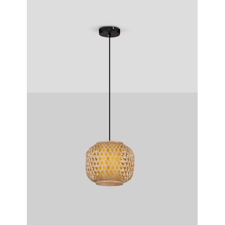 Lampa wisząca rattanowa kula w stylu boho Prete 25cm
