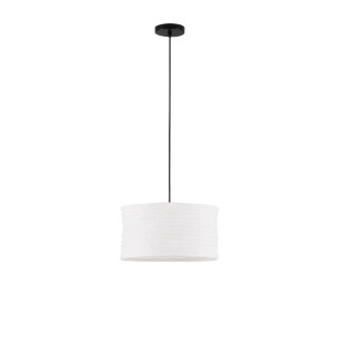 Lampa wisząca japandi z białym lnianym kloszem Kosaka 38cm