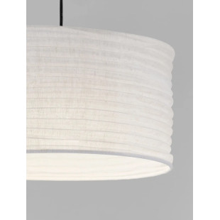 Lampa wisząca japandi z białym lnianym kloszem Kosaka 38cm