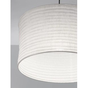 Lampa wisząca japandi z białym lnianym kloszem Kosaka 50cm