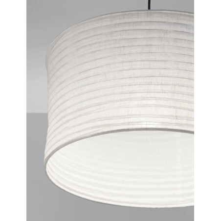 Lampa wisząca japandi z białym lnianym kloszem Kosaka 50cm