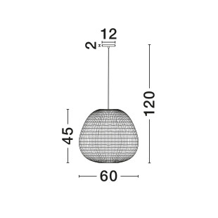 Lampa wisząca japandi - klosz tkanina boucle Fuji II 60cm biała