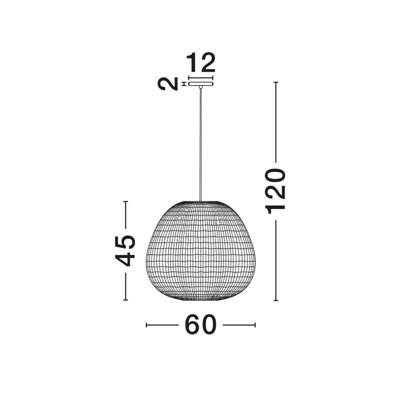 Lampa wisząca japandi - klosz tkanina boucle Fuji II 60cm biała