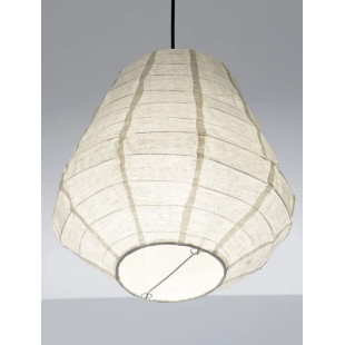 Lampa wisząca japandi z białym lnianym kloszem Kosaka II 36cm