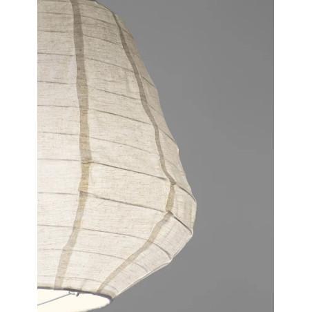 Lampa wisząca japandi z białym lnianym kloszem Kosaka II 36cm
