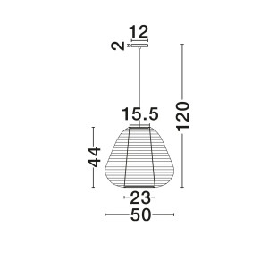 Lampa wisząca japandi z białym lnianym kloszem Kosaka II 50cm