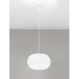 Lampa wisząca japandi z białym kloszem Fujisaki 40cm