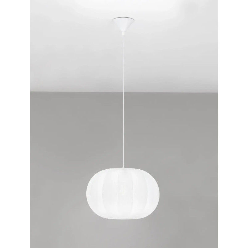 Lampa wisząca japandi z białym kloszem Fujisaki 40cm