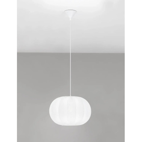 Lampa wisząca japandi z białym kloszem Fujisaki 40cm