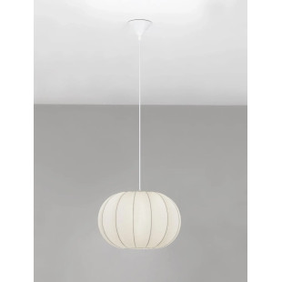 Lampa wisząca japandi z białym kloszem Fujisaki 40cm