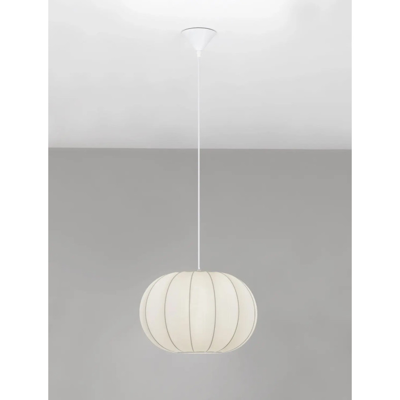 Lampa wisząca japandi z białym kloszem Fujisaki 40cm