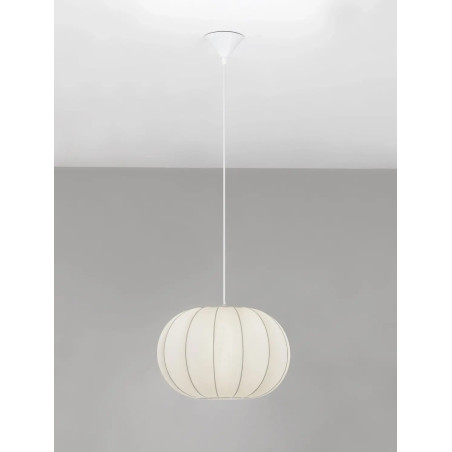 Lampa wisząca japandi z białym kloszem Fujisaki 40cm