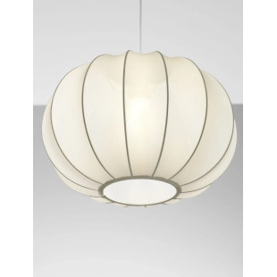 Lampa wisząca japandi z białym kloszem Fujisaki 40cm