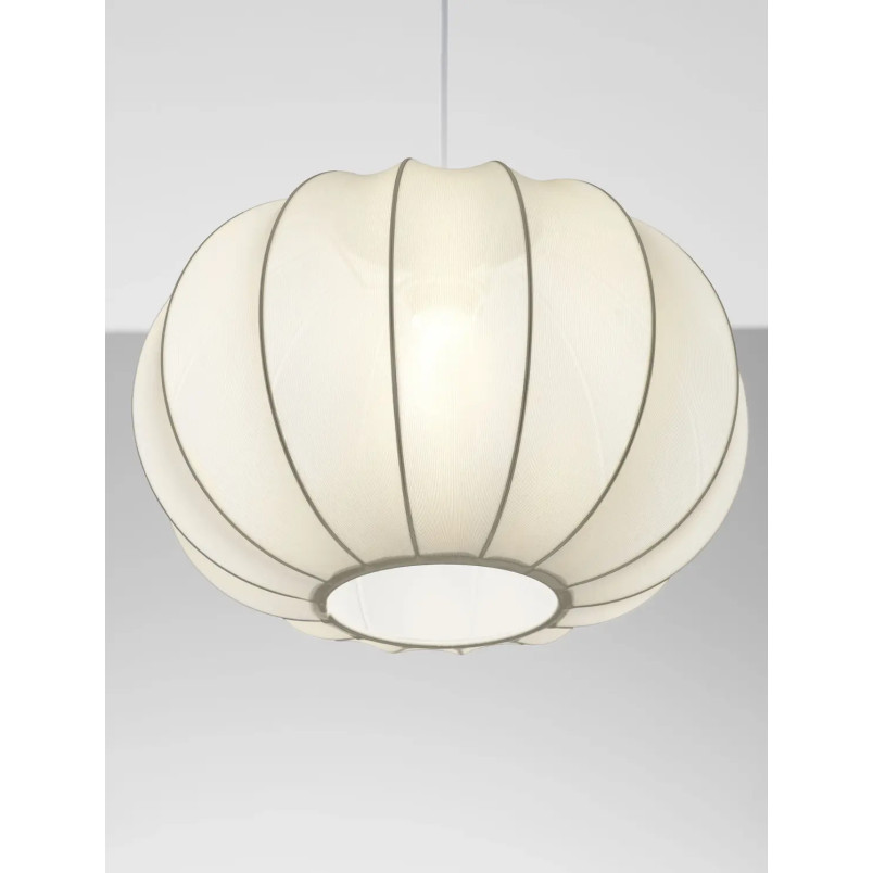 Lampa wisząca japandi z białym kloszem Fujisaki 40cm